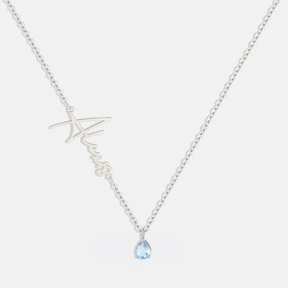 Custom Birthstone Name Necklace