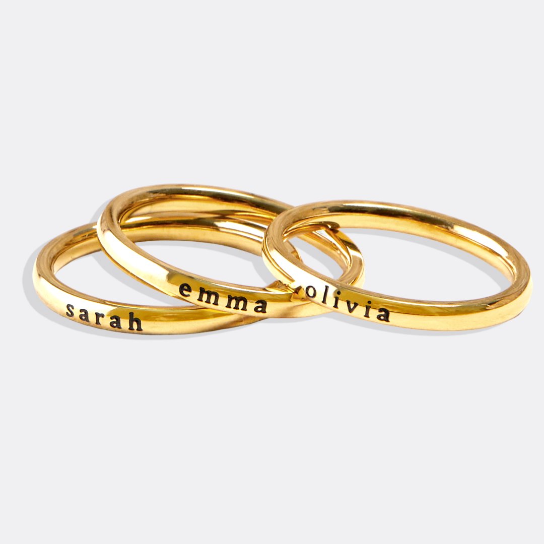 Personalized Tiny Stackable Name Ring