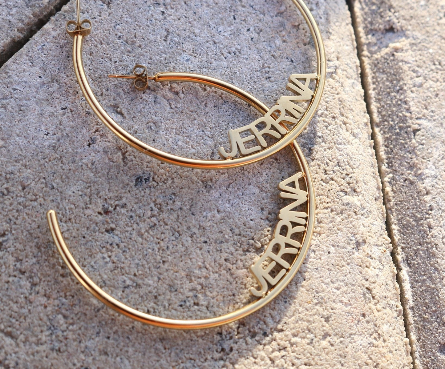 Custom Name Hoop Earrings