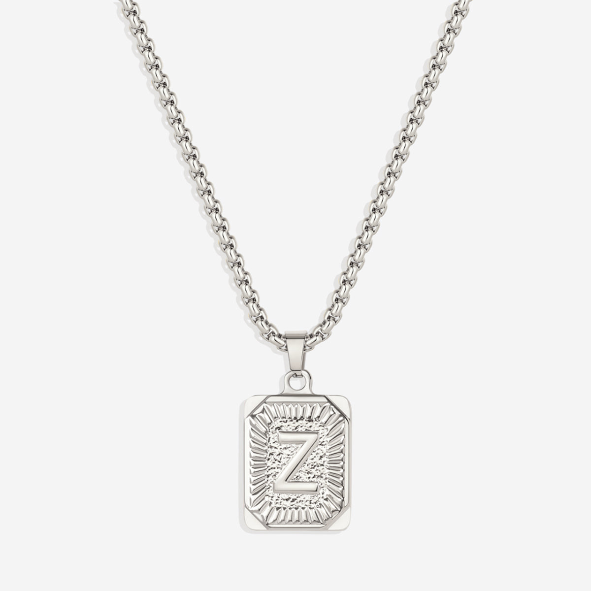 Personalized Initial Card Pendant Necklace