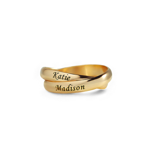 Personalized Engraved Interlocking Ring