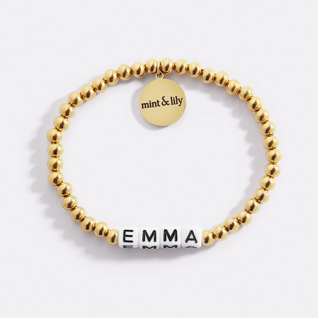 Personalized Waterproof Gold Beaded Bracelet