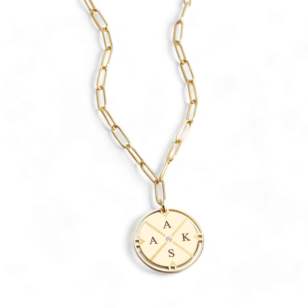 Custom Compass Pendant Necklace