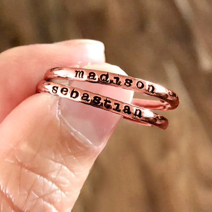 Personalized Tiny Stackable Name Ring