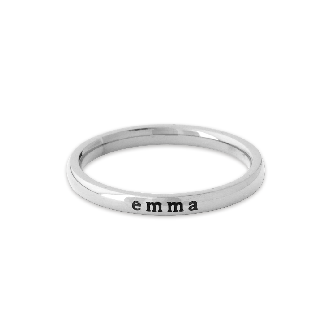 Personalized Tiny Stackable Name Ring