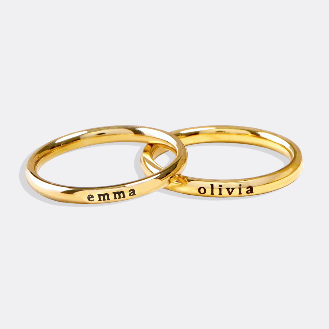 Personalized Tiny Stackable Name Ring