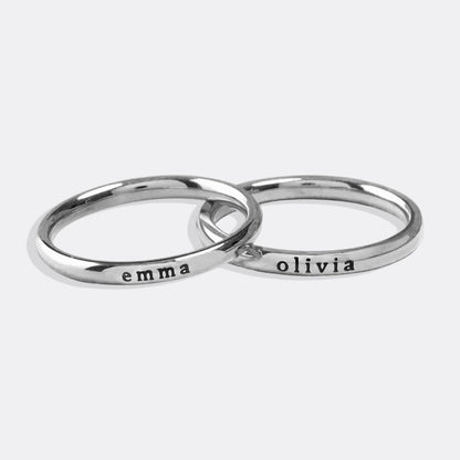 Personalized Tiny Stackable Name Ring