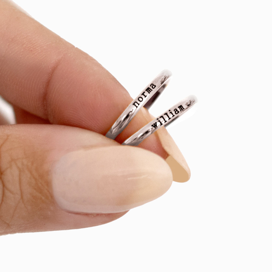 Personalized Tiny Stackable Name Ring