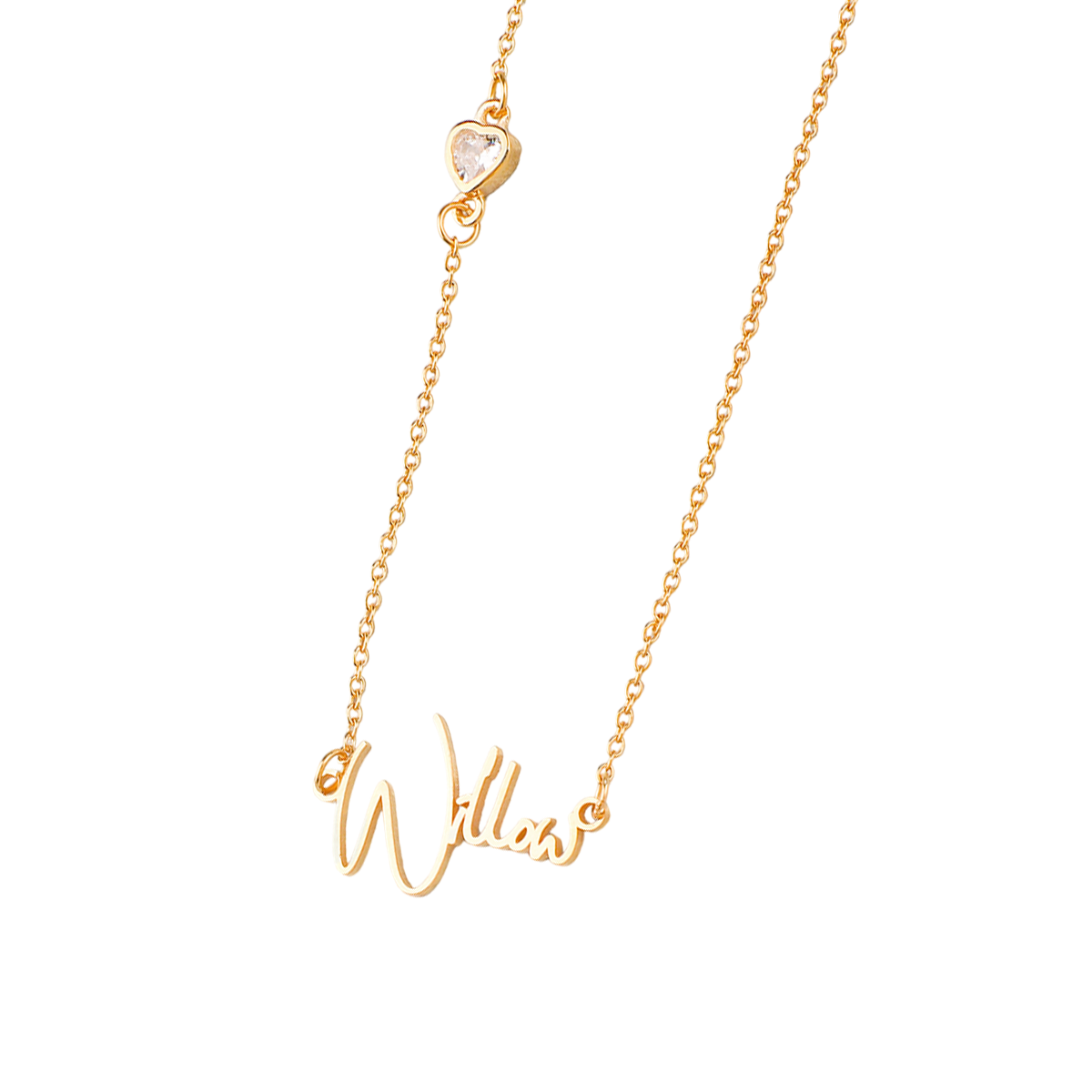 Personalized Name Necklace with Heart Accent