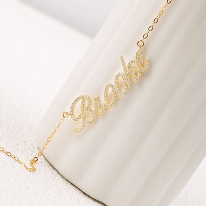 Personalized Pave Script Name Necklace