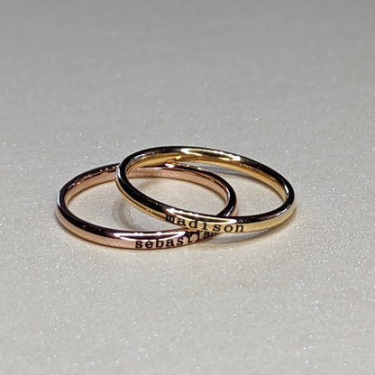 Personalized Tiny Stackable Name Ring