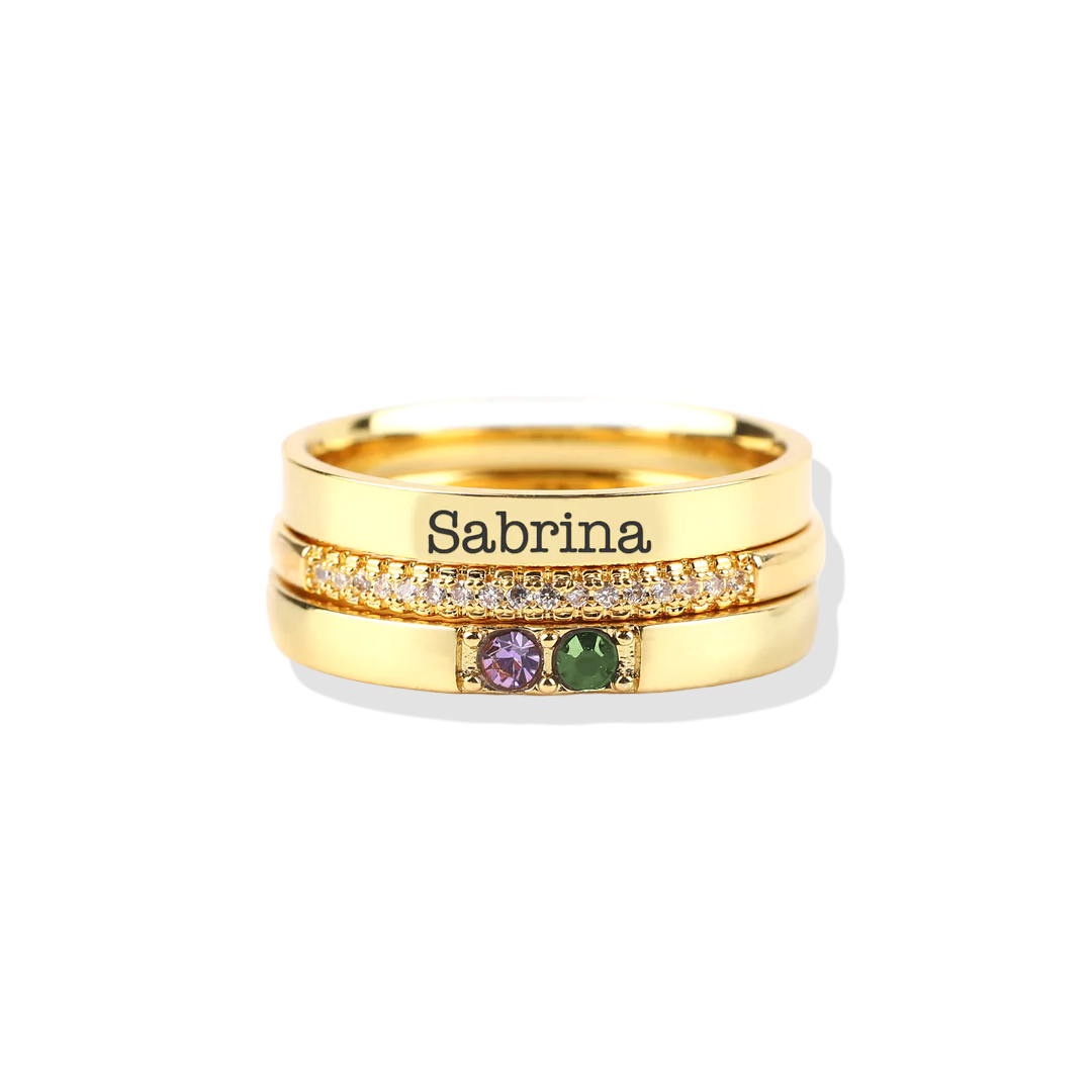 Custom Birthstone Stacking Rings