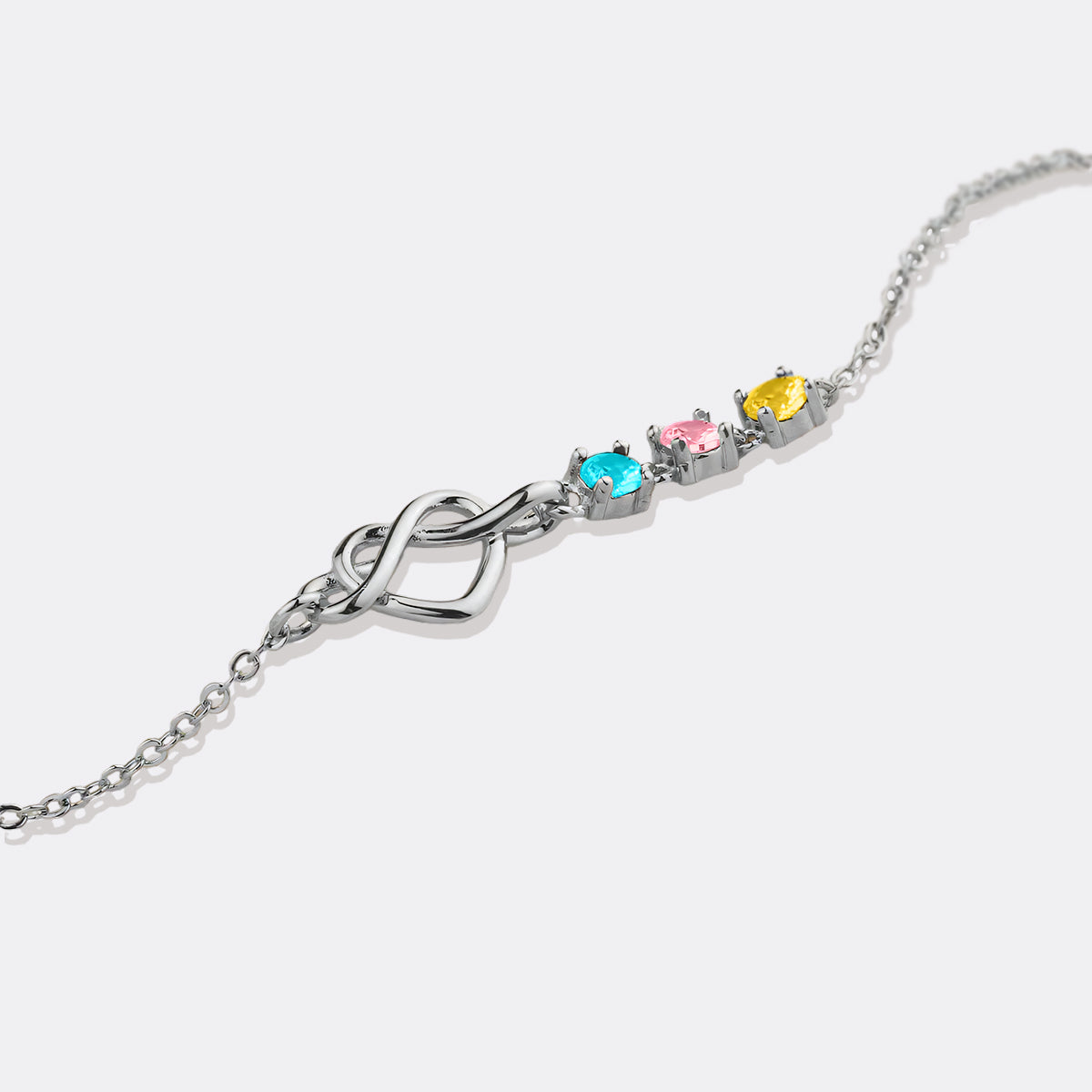 Custom Birthstone Heart Knot Bracelet