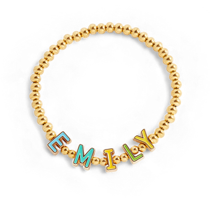 Personalized Rainbow Candy Letter Bracelet