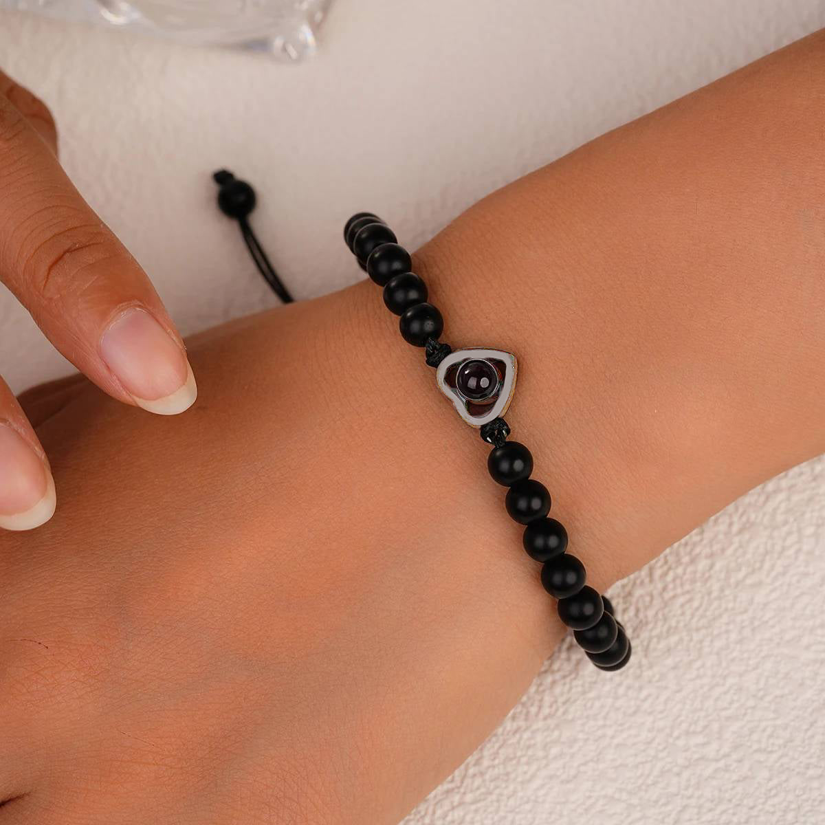 Personalized Beaded Heart Bracelet