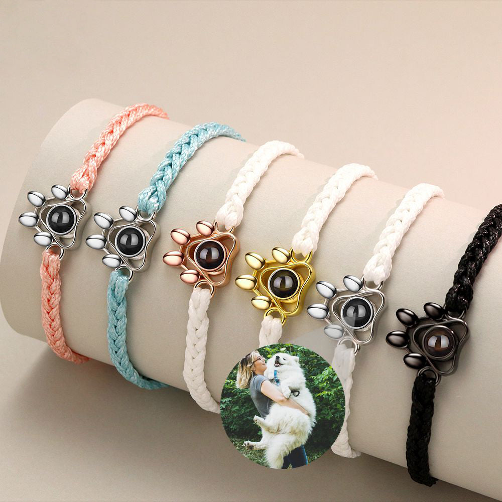 Customized Pet Paw Photo Bracelet