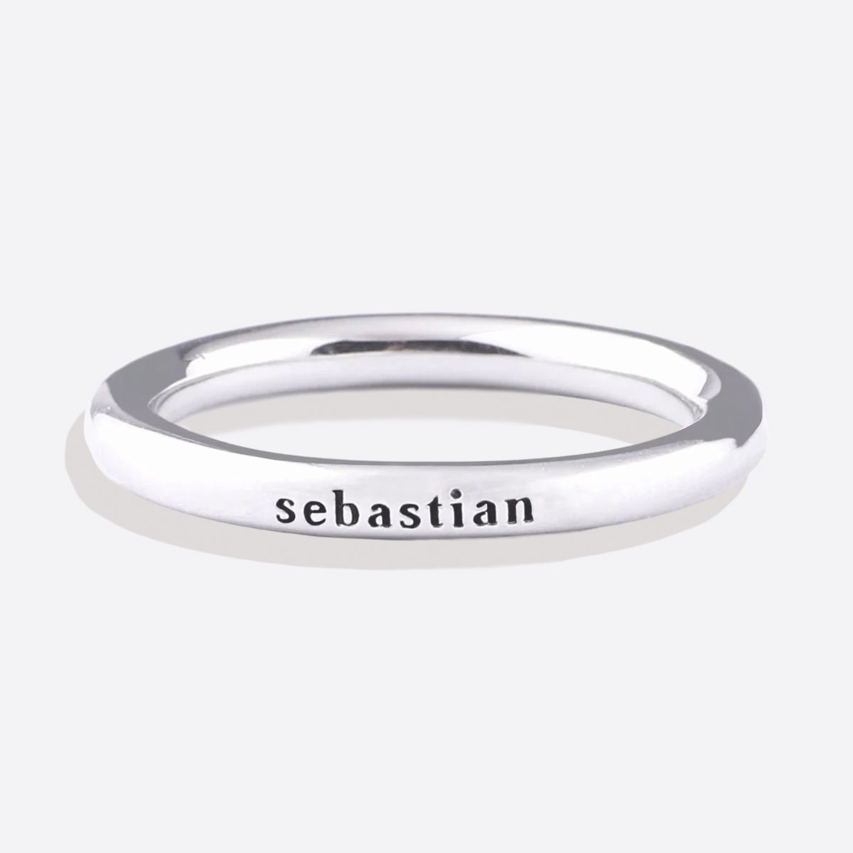 Personalized Stackable Name Ring in Silver