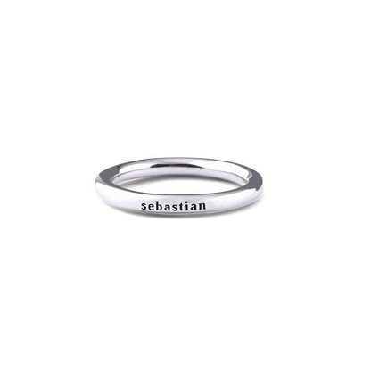 Personalized Stackable Name Ring in Silver