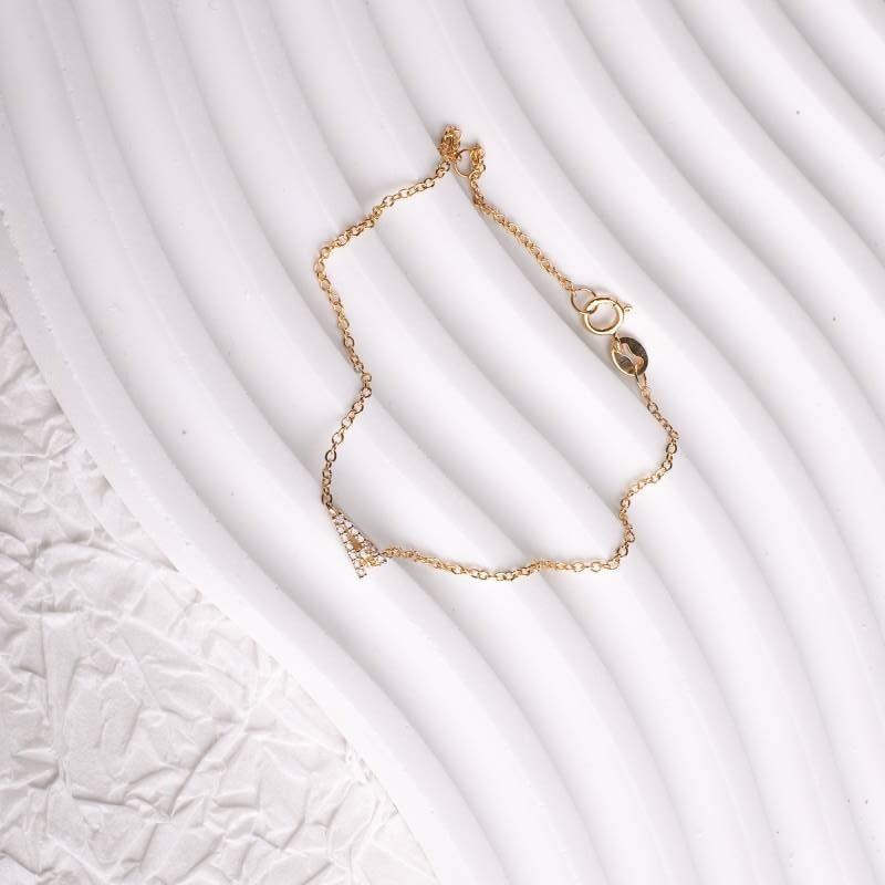 Skinny Diamond Initial Bracelet