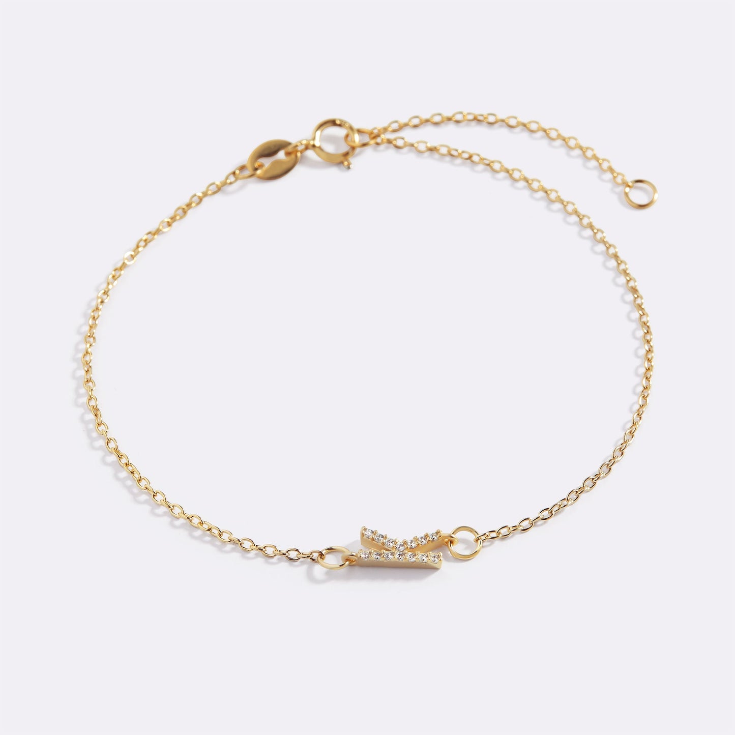 Skinny Diamond Initial Bracelet