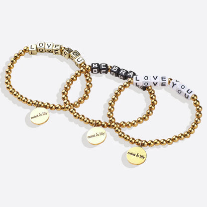 Personalized Waterproof Gold Beaded Bracelet