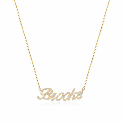 Personalized Pave Script Name Necklace