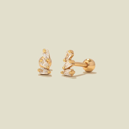 Baguette Stud Earrings Set