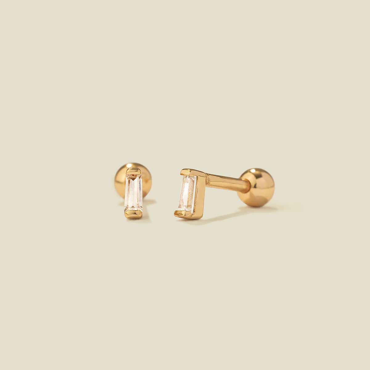 Baguette Stud Earrings Set