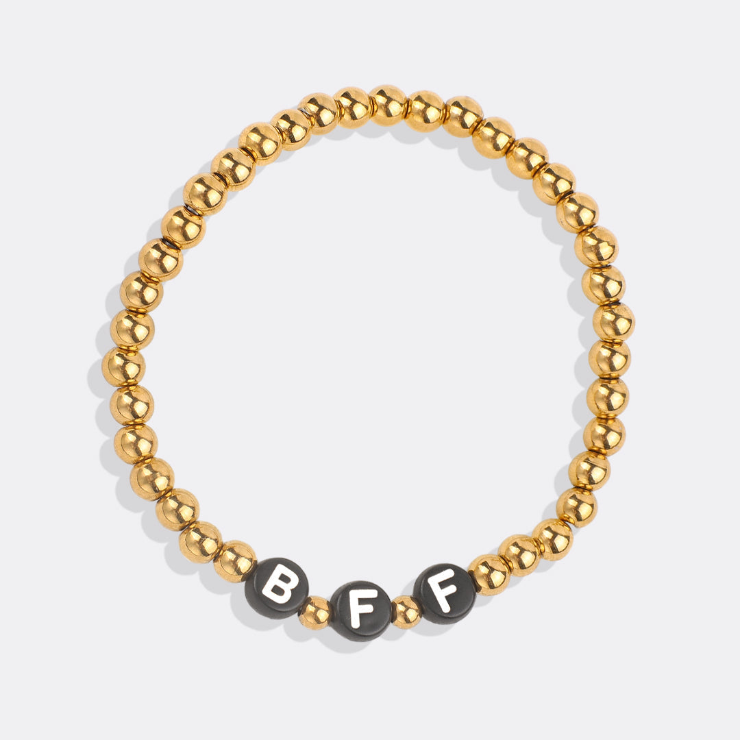 Personalized Gold Beaded Name Bracelet