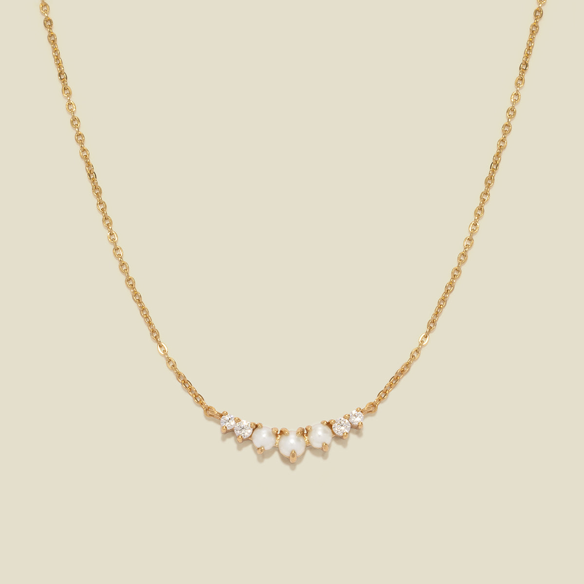 Personalized Crescent Pearl Necklace