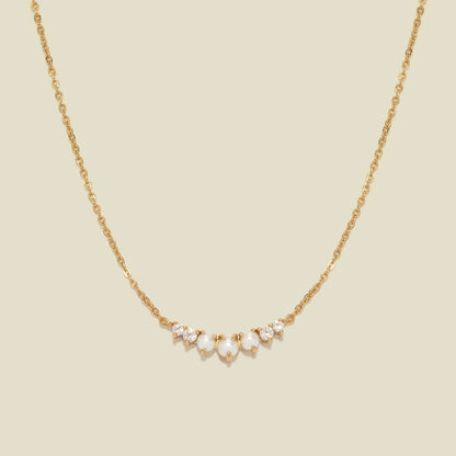 Personalized Crescent Pearl Necklace