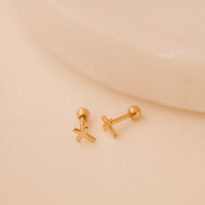 Personalized Cross Stud Earrings