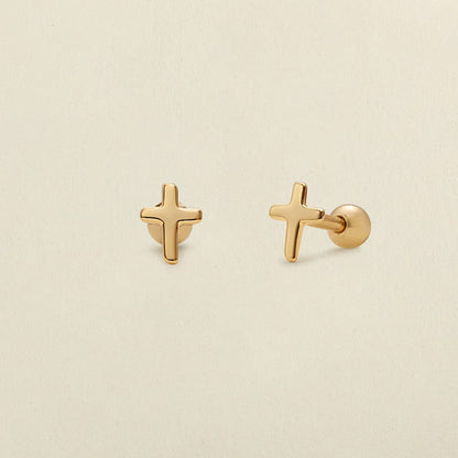 Personalized Cross Stud Earrings