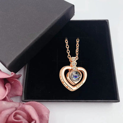 Personalized Heart Drop Projection Necklace