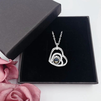 Personalized Heart Drop Projection Necklace