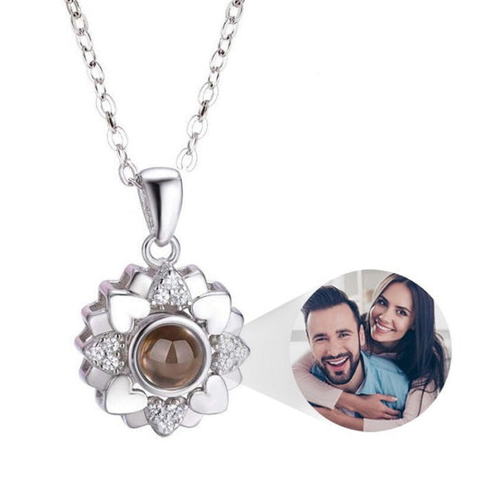 Personalized Heart Flower Projection Necklace