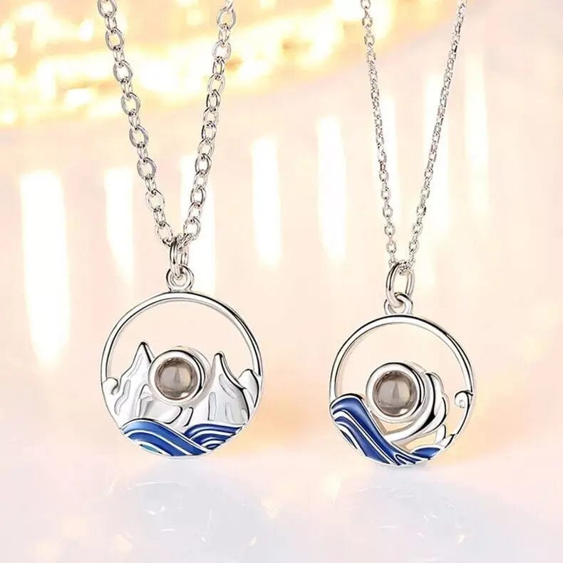 Matching Mountain and Sea Pendant Necklaces