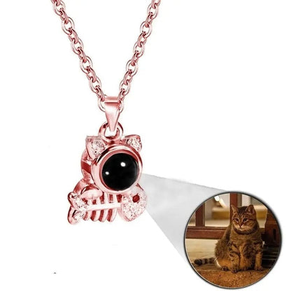 Personalized Fish-bone Shape Photo Necklace