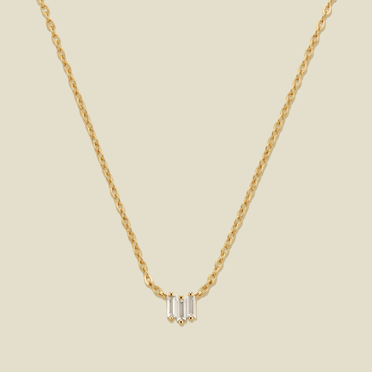 Personalized CZ Baguette Necklace