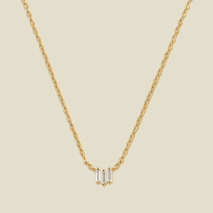 Personalized CZ Baguette Necklace