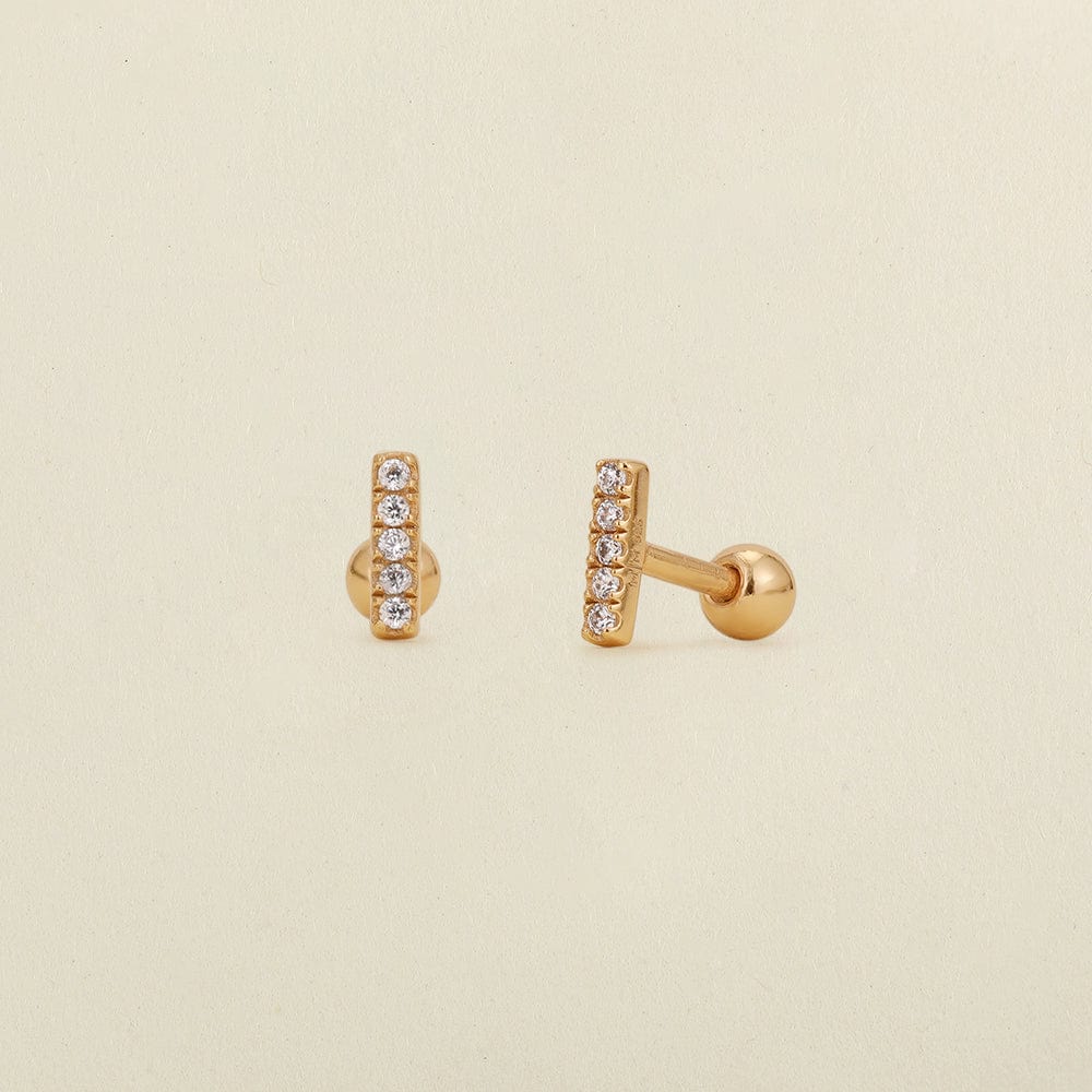 Mini Bar CZ Stud Earrings