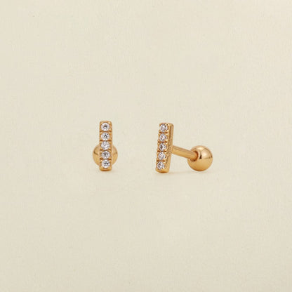 Mini Bar CZ Stud Earrings