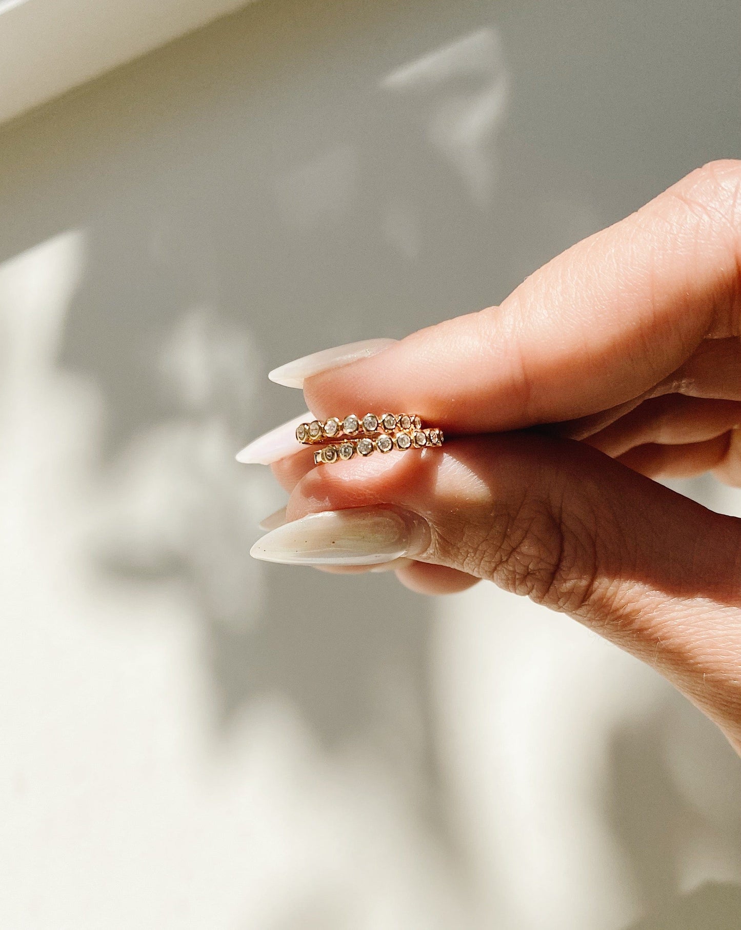 Personalized CZ Poppy Hoop Earrings