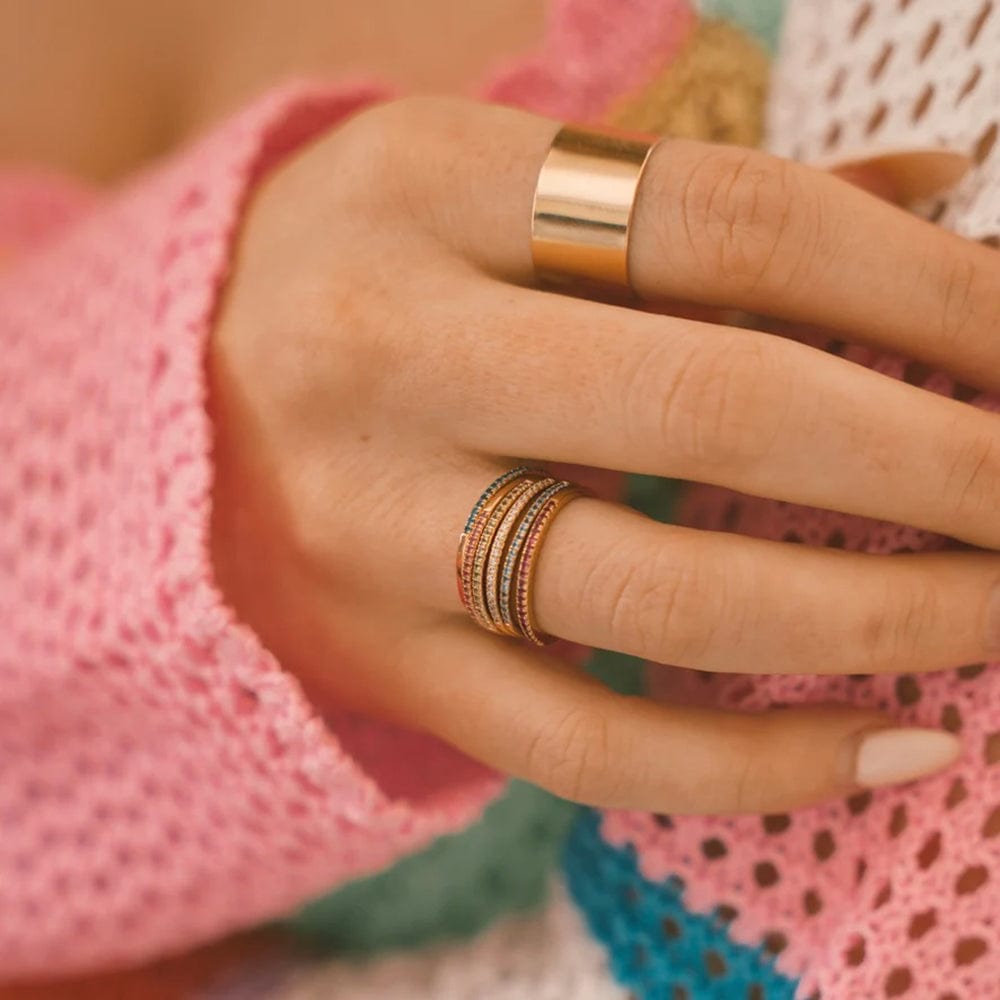 Personalized December Birthstone Stacking Ring