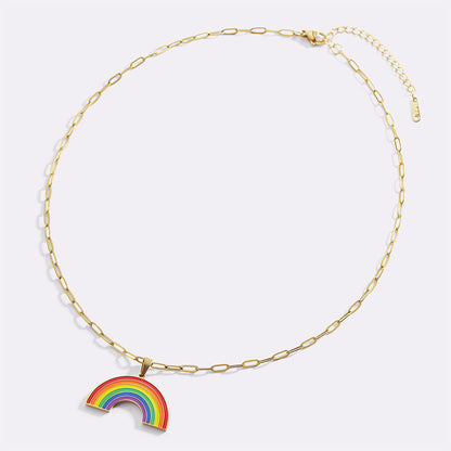 Custom Rainbow Pendant Necklace