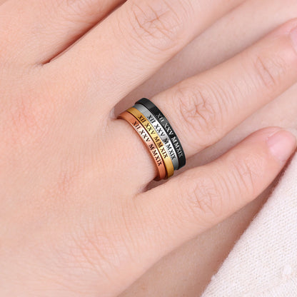 Personalized Roman Numerals Ring