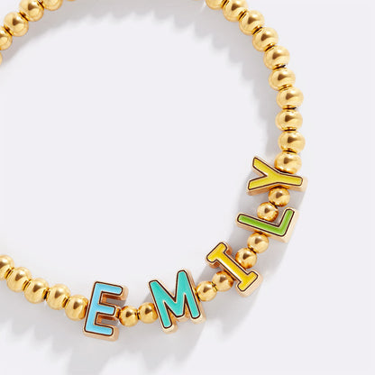 Personalized Rainbow Candy Letter Bracelet