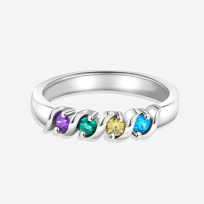 Custom Birthstones Wave Ring