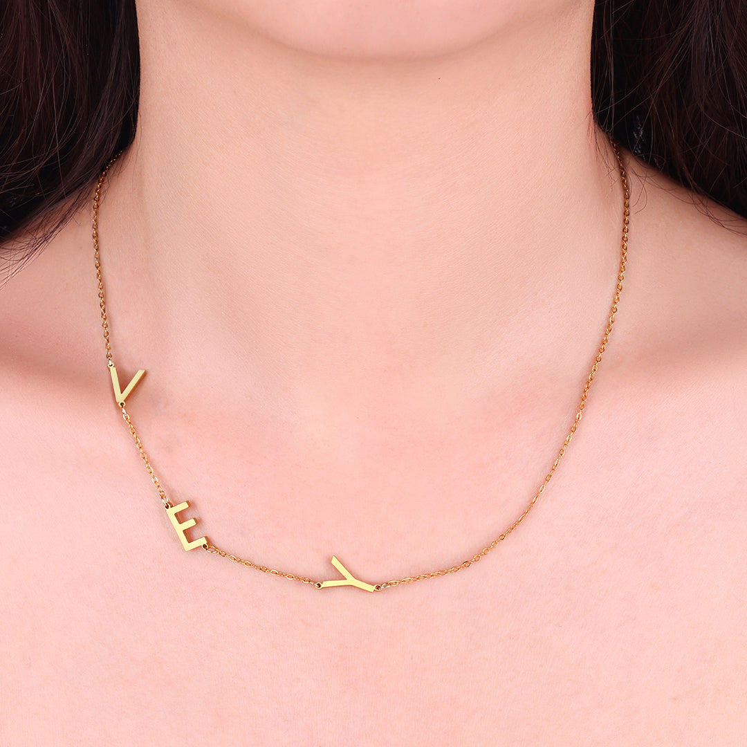 Custom Asymmetrical Initials Necklace