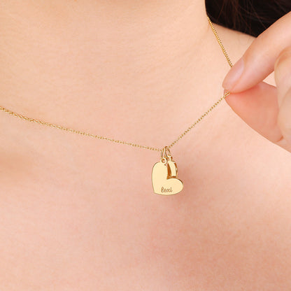 Customized Double Heart Name Necklace